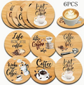 Posavasos de madera con motivo de café